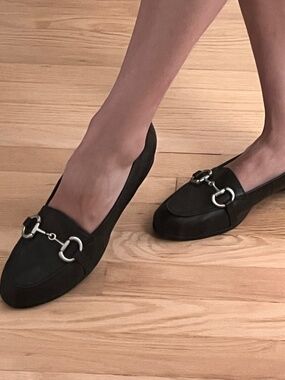 Munro Tanya Bit Loafer in black leather in 7.5N